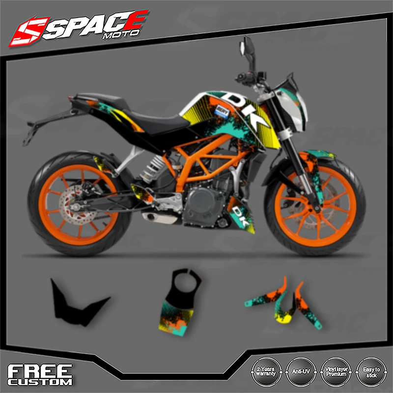 

SPACE Custom Motorcycle Graphics For KTM 2011 2012 2013 2014 2015 2016 DUKE125 200 390 Decal Stickers Kits 007