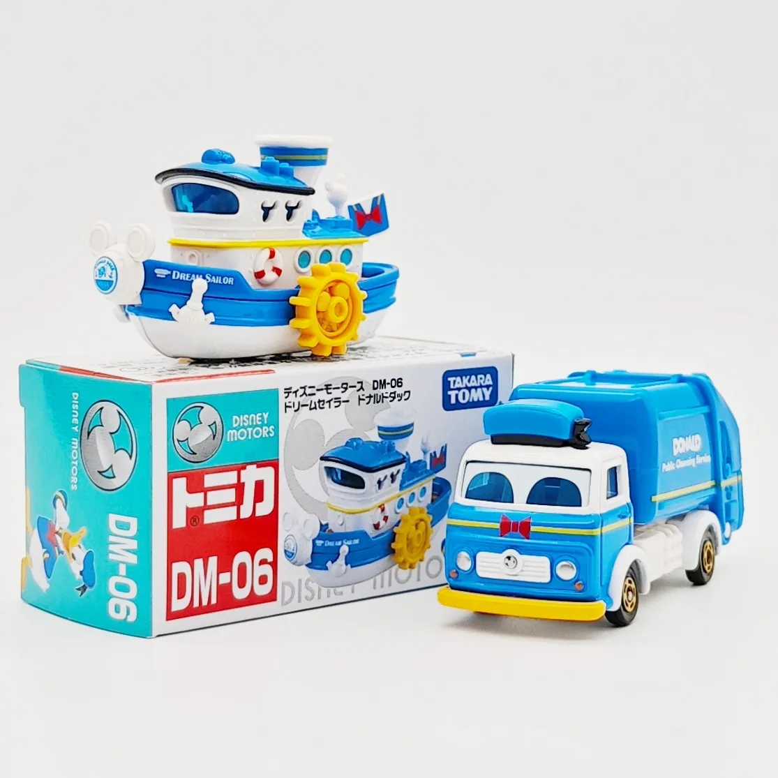 Takara Tomy Disney Motoren Donald Duck Vuilniswagen Dream Sailor Boot Diecast Model Auto Kinderen Speelgoed Collectible DM-05 DM-06