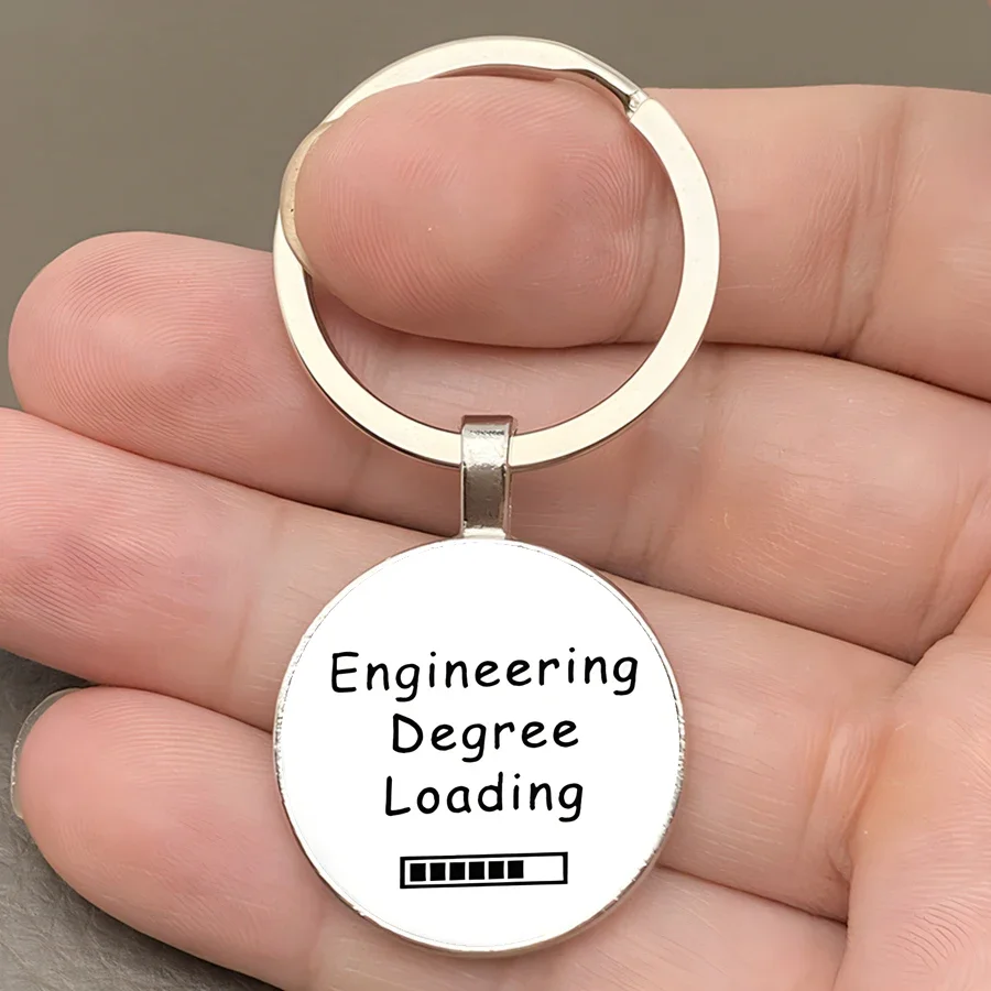 New Engineer Gift Keychain Creative Building Helmet Glass Key Chain Male and Female Construction Workers' Engineering Gifts