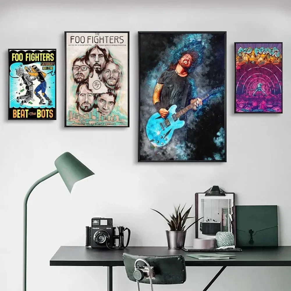 Foo Fighters Set Rock FF Band Music Poster Prints Bedroom Office Living Room Art Wall Painting Home Decoration Sticker