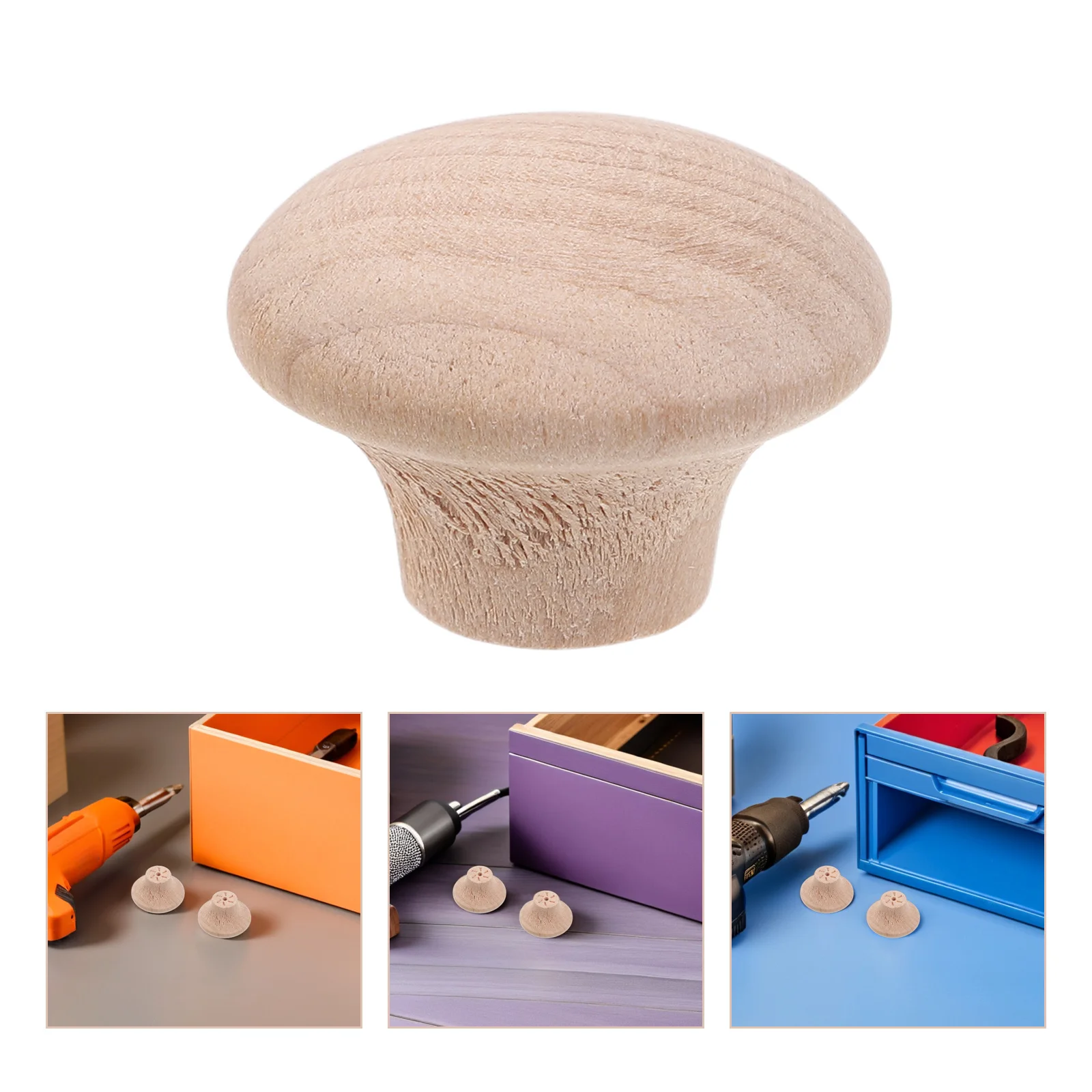 

10pcs Solid Wood Drawer Pulls Round Furniture Handles Smooth Finish For Kitchen Cabinet Wardrobe Dresser Knobs Replacement