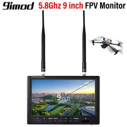 9IMOD 5.8G 9 inch FPV Monitor LCD HD Screen 800x480 16:9 NTSC/PAL Auto Search Build-in Battery for FPV Drone RC Quadcopter