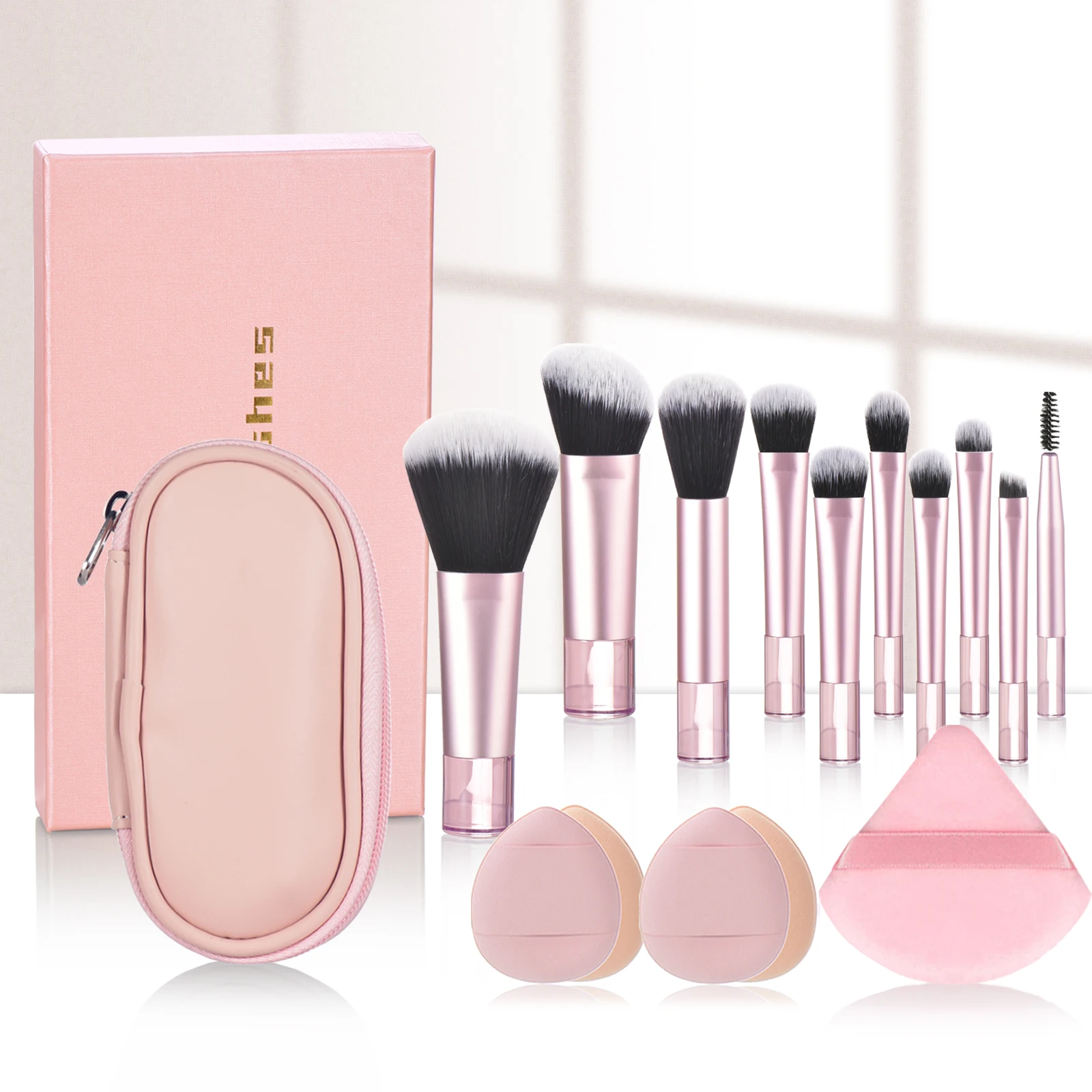 Mini Makeup Brush Set with Storage Bag, Versatile Soft Travel Brushes with Soft Bristles & Comfortable Grip for Beginners,