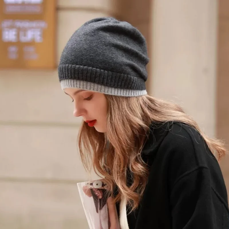 Versatile Stacking Hat New Knitted Hat Women's Ear Protector for Warmth