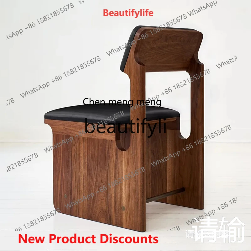 

2003 Nordic designer solid wood light luxury home dining chair hotel retro back chair