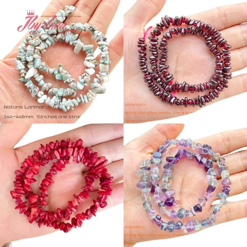 3-5x3x7mm Natural Coral/Larimar/Ametyst Freeform Chip Stone Beads For DIY Necklace Bracelet Jewelry Making Strand 15 Inches