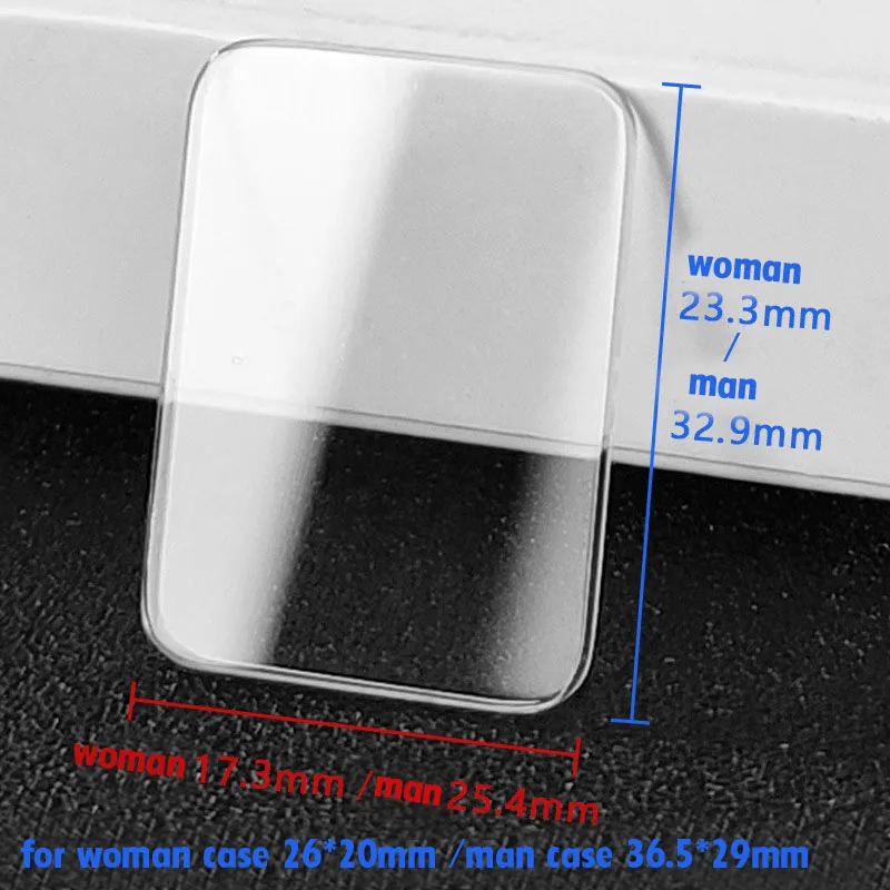 Flat Square Watch Crystal for DW Watch Replacement Mineral Glass Lens Repair Accessories 18.4x18.4mm 23.3x17.3mm 32.9x25.4mm