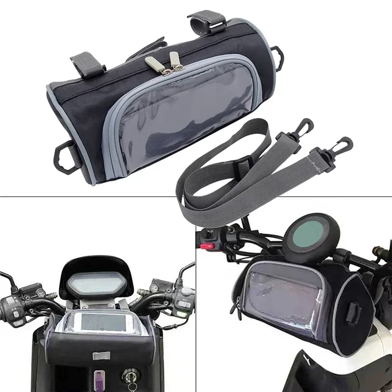 Waterproof Motorbike Tool Bags Black Scooter Head Bag Dirt Pit Bike Saddlebag Part Motorcycle Phone Holder Mobile Stand Bag