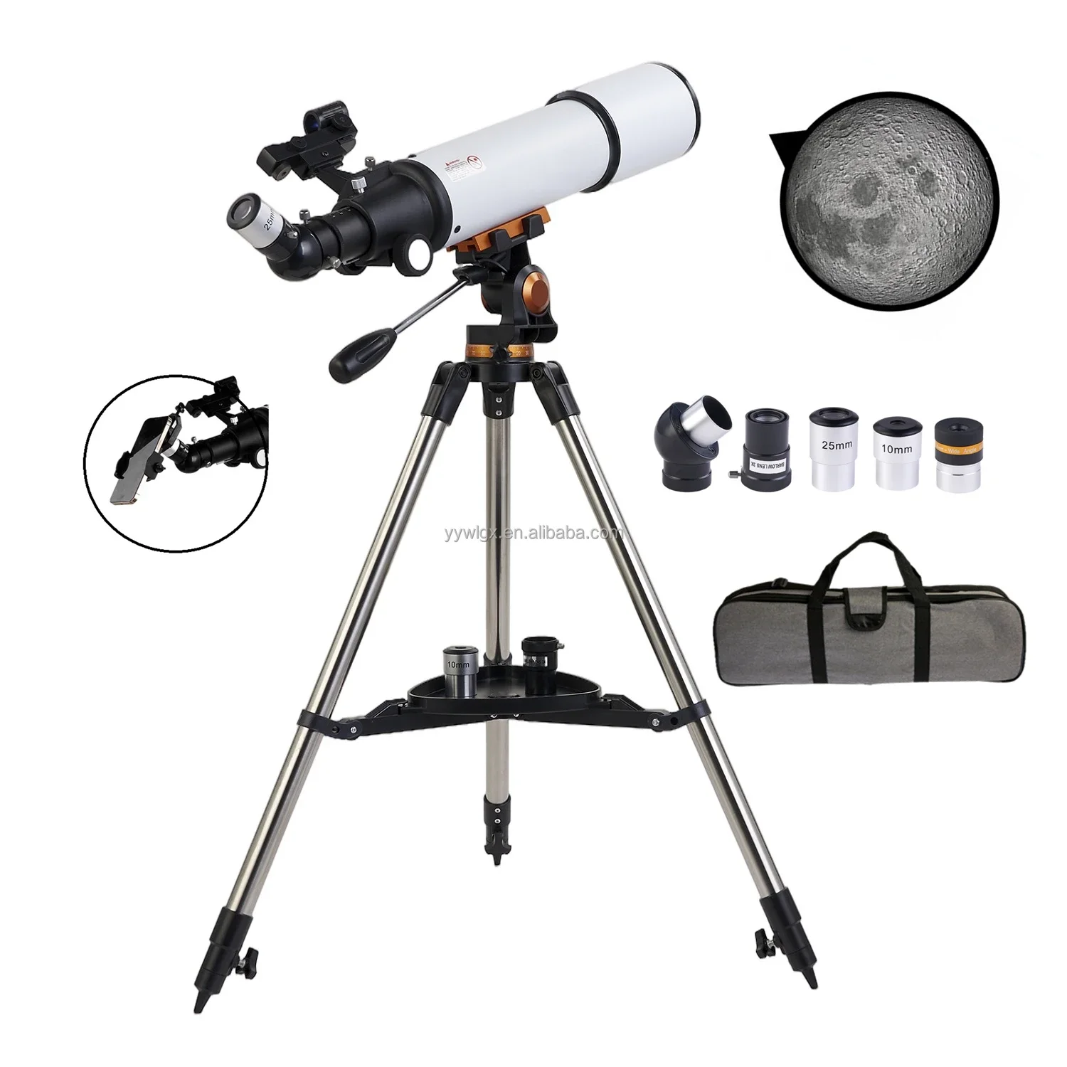 F50080M telescope 80mm aperture professional astronomical telescope 80500 with tripod/telescope to observe the moon