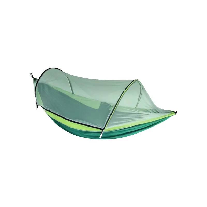 210T Nylon Parachute Hammock With Mosquito Net Quick Set Up Anti Mosquito Swing Bed For Outdoor Camping Travel Picnic Use