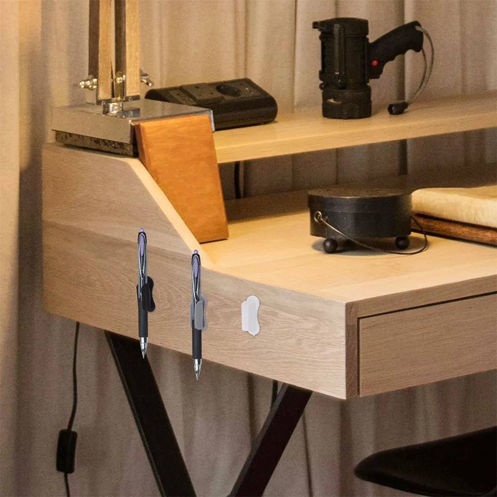 3 قطعة حامل قلم رصاص لاصق مطور لمكتب الحائط مشبك قلم قابل للتركيب منظم تخزين سطح المكتب للمدرسة والمكتب المنزلي