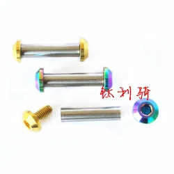 M6 x18 23 25 29 33 35 38 42 44 48 50 54 60 75 mm Raw Ti Golden Rainbow GR5 Titanium Alloy Bolts Rod Nut For Bike Rear Suspension