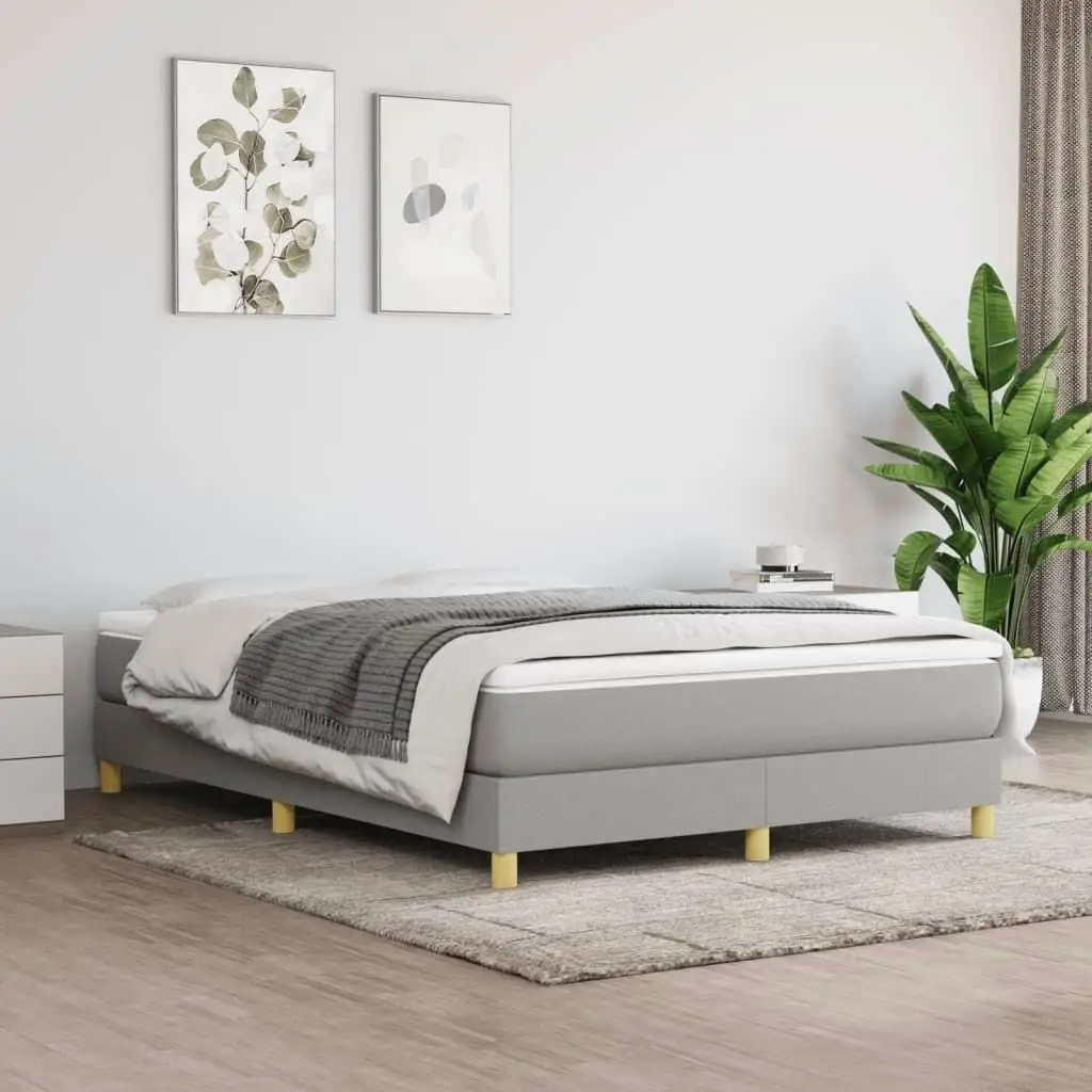 Light Gray Full Fabric Bed Frame (Mattress Not Included) – US Shipping Only