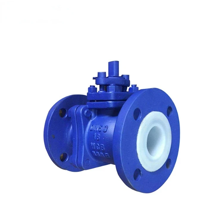 manual lever handle control full four fluorine lining flange end ball valve