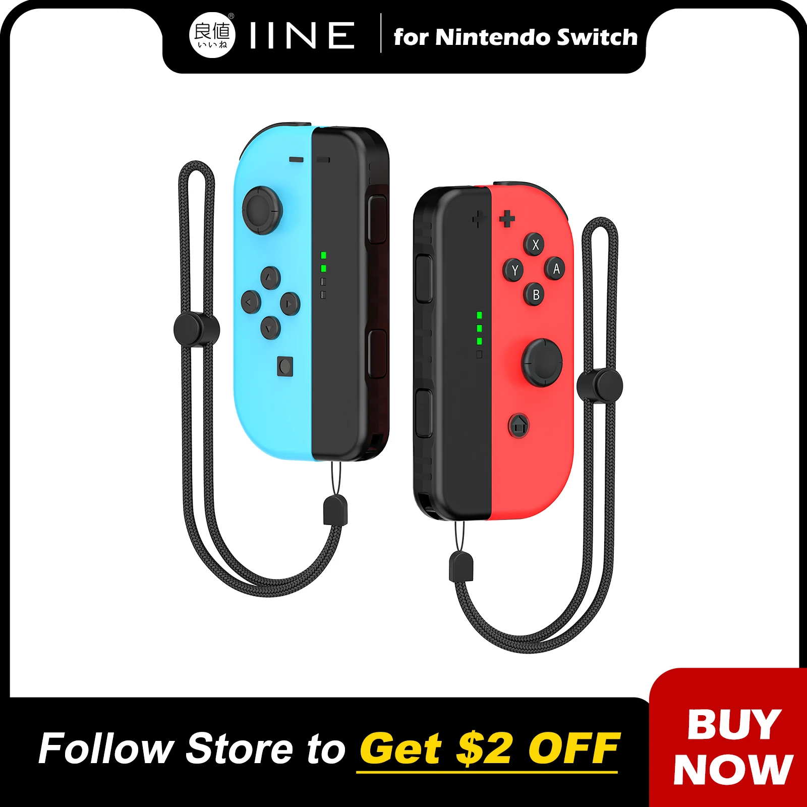 lINE Magnetic Wrist Strap/ Dual-sided magnets & Flexible Misalignment Use & Real-time mapping of Joy-con indicator lights