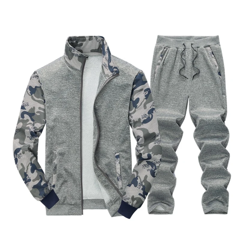 

Men's Camouflage Patchwork Tracksuit Sets 2026 Spring Autumn Fashion Casual Loose Fit Two-piece Tracksuits Man Sports Suit Sets