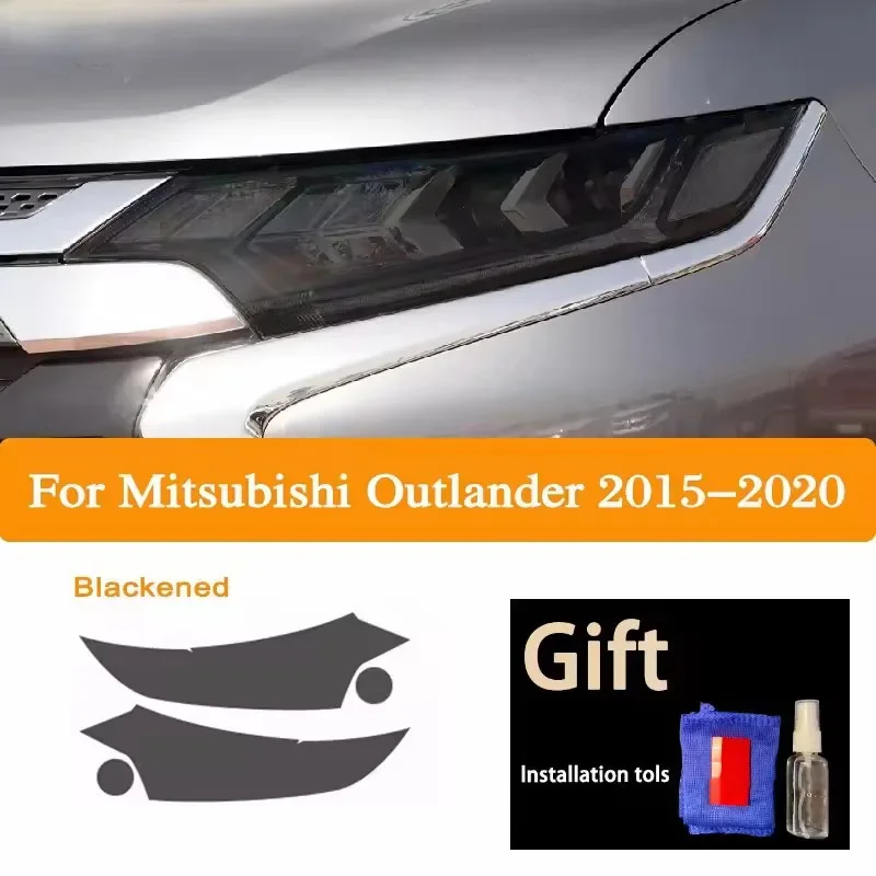 

For Mitsubishi Outlander 2015-2020 Car Headlight Film Smoke Black TPU Protective Transparent Anti-scratch Sticker Accessories
