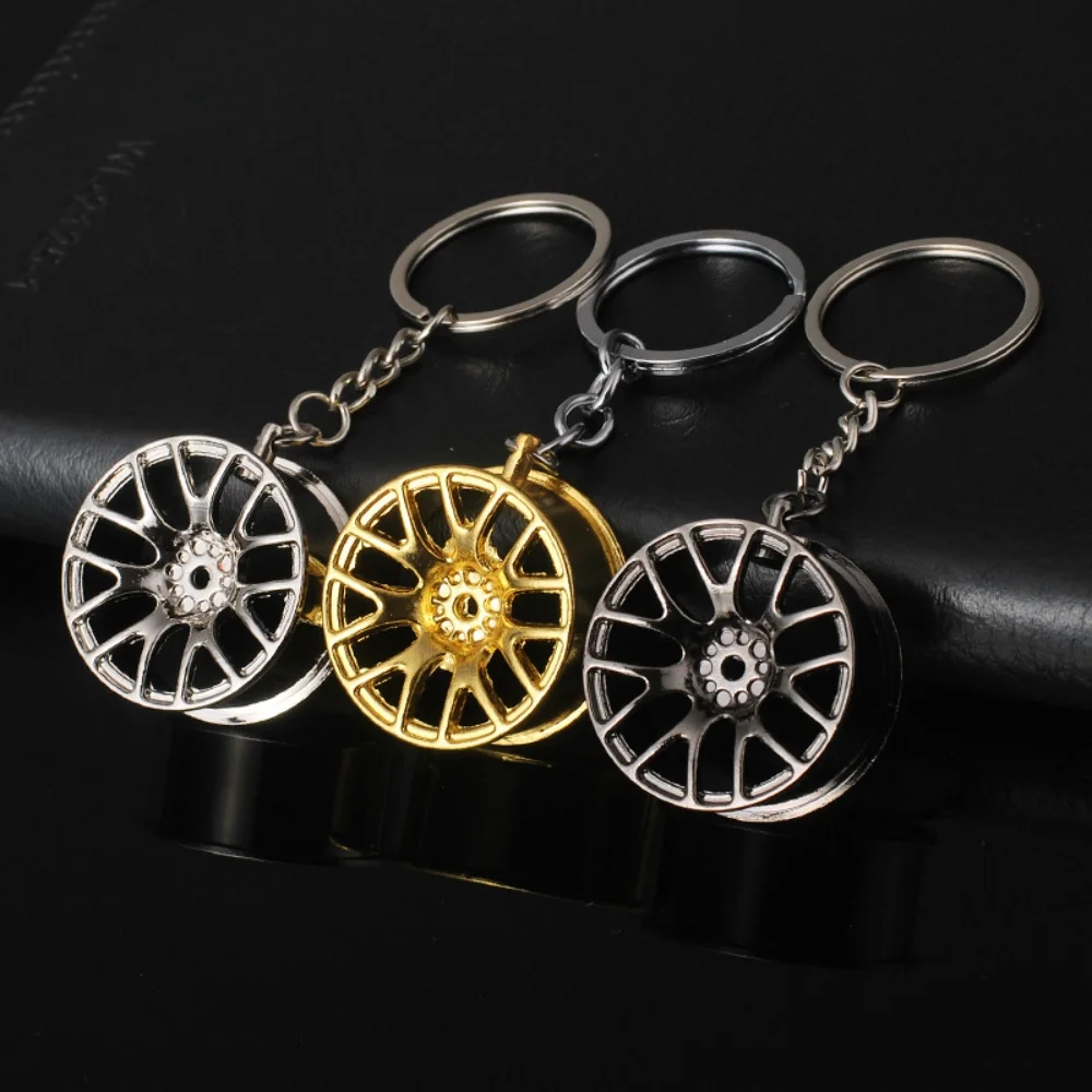 Creative Wheel Hub Keychain Metal Car Modification Pendant Keyring for Men Women Fashion Car Bag Key Holder Accessorie Gifts