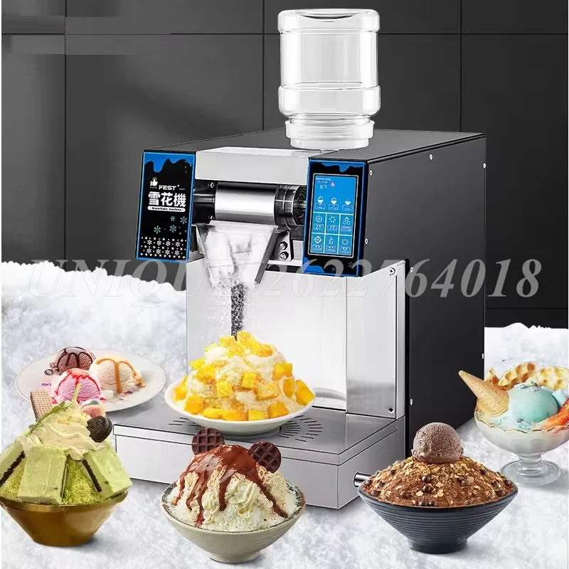 Full Automatic Snowflake Ice Maker Commercial 180kg/24h Coke Red Wine Snow Sponge Crusher Machine Korean Style Bingsu Machine