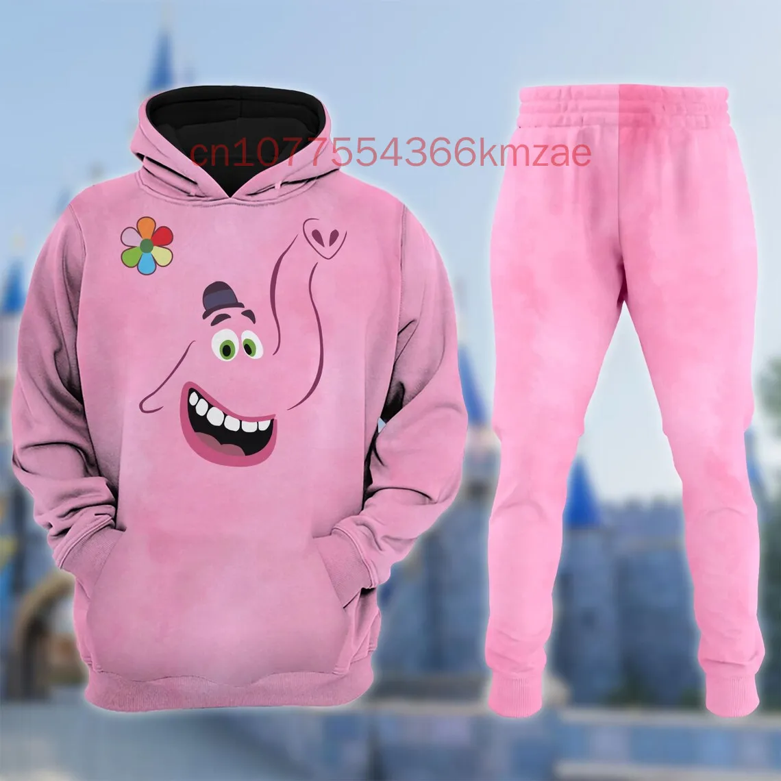 Disney Envy Inside Out Men's And Women's Hoodie Jogger Set Print Spring and summer Sport Fashion Street Sweatpants Sportswear