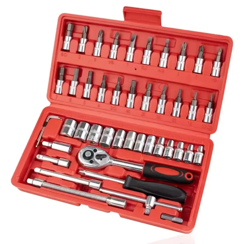4 Pieces 3/8 Drive Car Tool Ratchet Long Socket Wrench Extension Bar Set