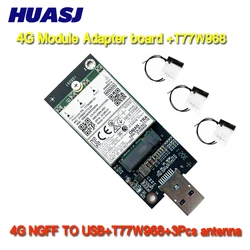 HUASJ-4G wwanカードモジュール (Attitude 5420 5424 7424 7424、頑丈な緯度、dw5821e lte cat16 gnss、t77w968、2インチ)