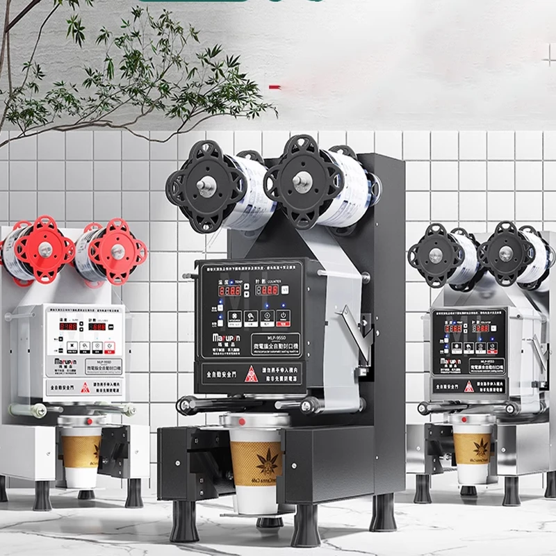 

Полностью автоматическая машина для вакуумной запечатывания пластиковых бумажных стаканчиков мощностью 350 Вт, машина для запечатывания пленки для чая с молоком и кофе, машина для чая Boba