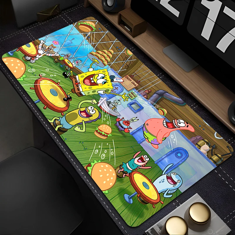لوحة ماوس كرتونية ملحقات ألعاب الكمبيوتر المحمول لوحة المفاتيح S-spongeBobs أنيمي S-squarePants لوحة ماوس الكمبيوتر Kawaii ألعاب لينة حصيرة مكتبية