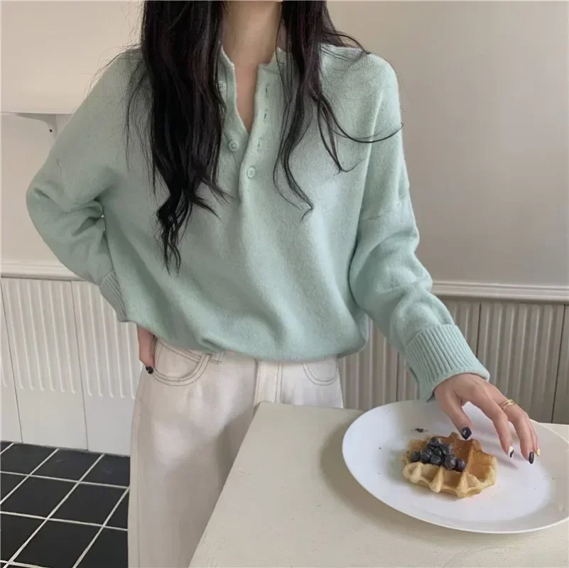 

Korean Oversized Sweaters For Women Trend White Loose Sweater Casual Autumn Winter Warm Thick Knit Sweater Y2k Women Jumper