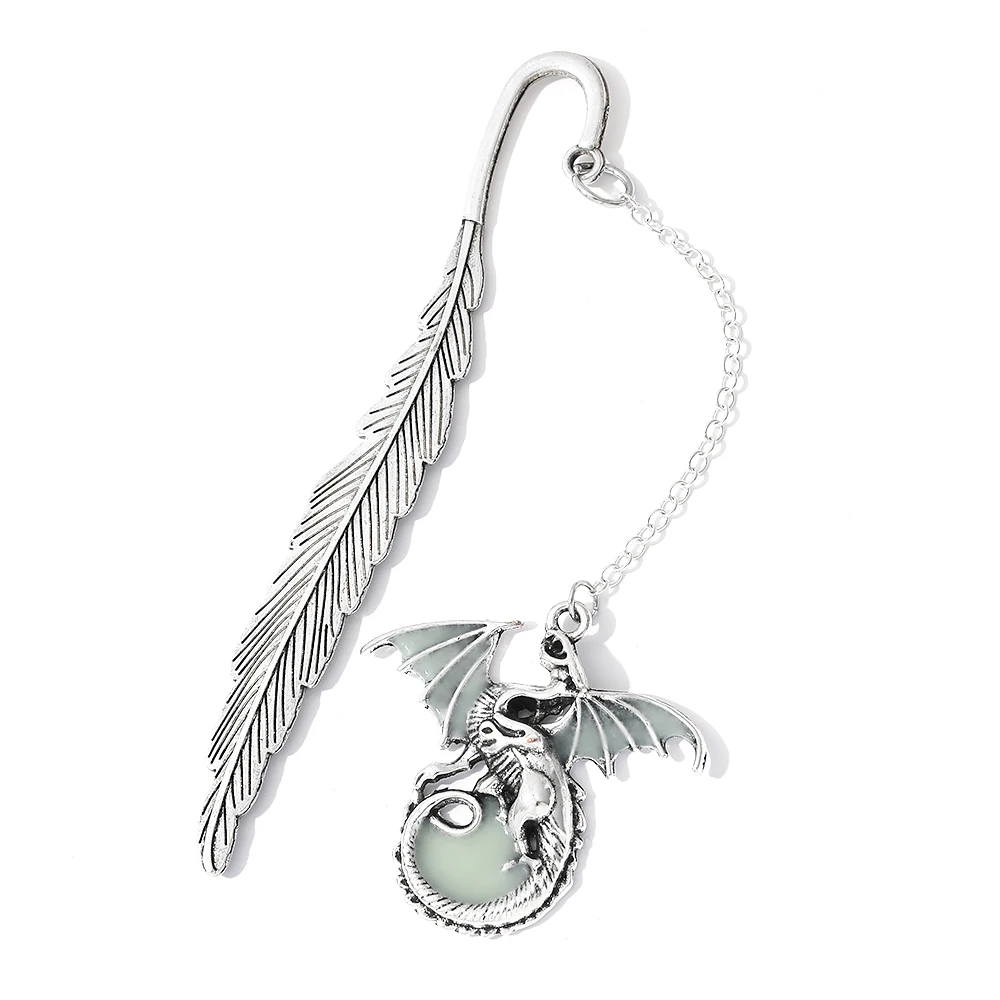 Marqueur de livre lumineux de quatrième aile qui brille dans la nuit, étiquette de Dragon en plumes, marque-page créatif pour écolier W91A