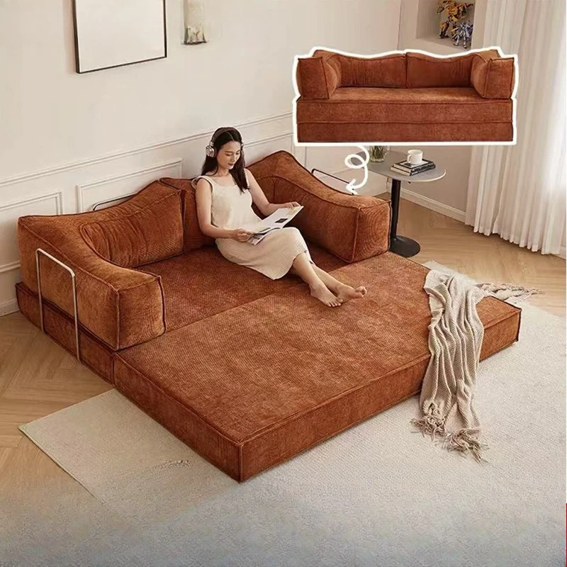 Sofa living room small apartment single and double compression sofa