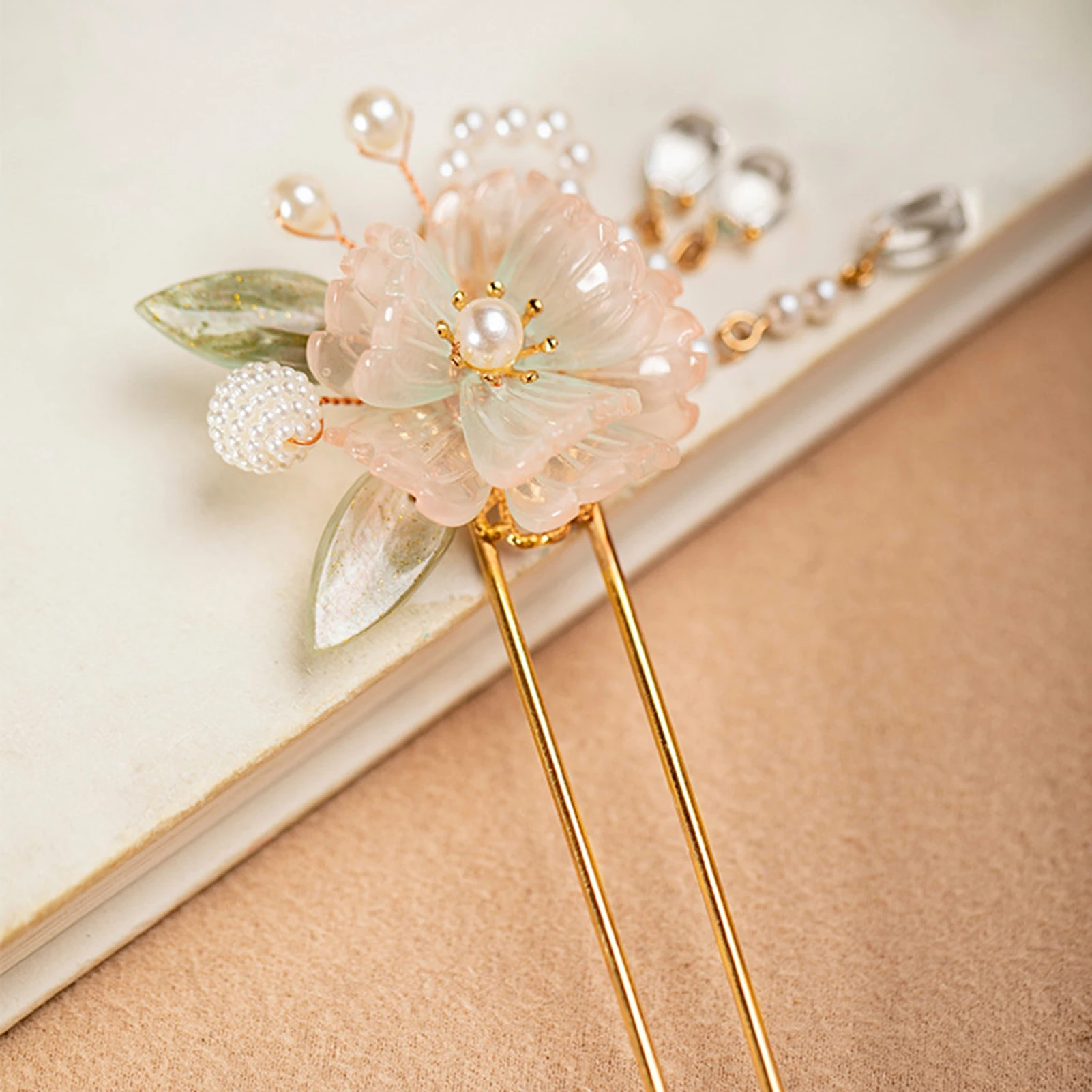 Retro Flower Hair Stick Chinese Cheongsam Decor Hairpin Chopsticks For Women Vintage Wedding Hanfu Party Hair Bun Jewelry Gifts