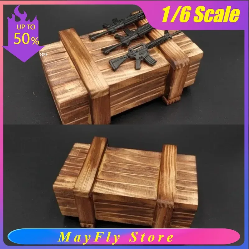 

1/6 Scale Ammunition Bullet Box Wooden Box Model Accessories Hobbies for 12'' Action Figures Body Scene Decoration