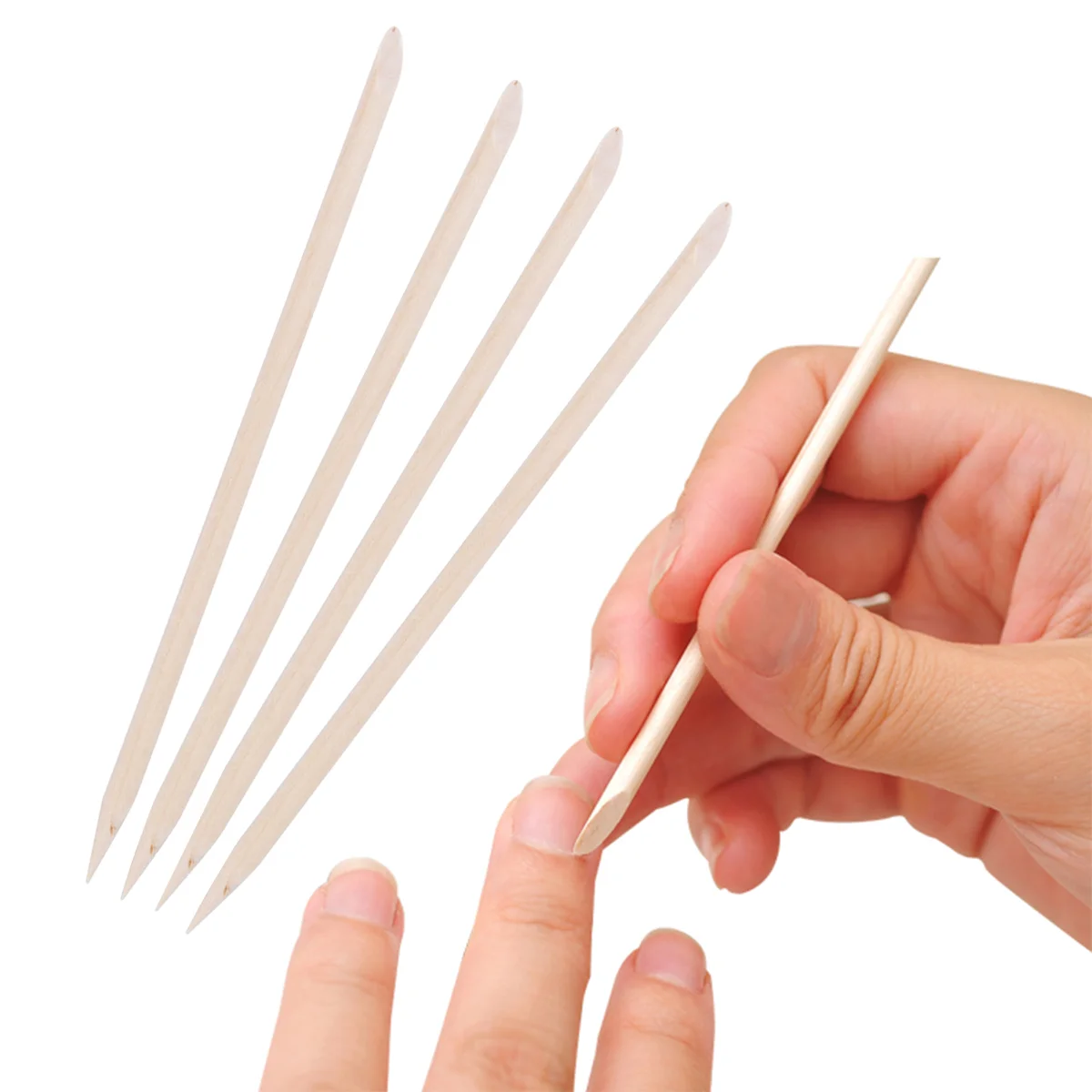 100 Pcs Hair Pins Decorative Orange Wood Stick for Nails Cutile Cuticle Pusher Bulk Man