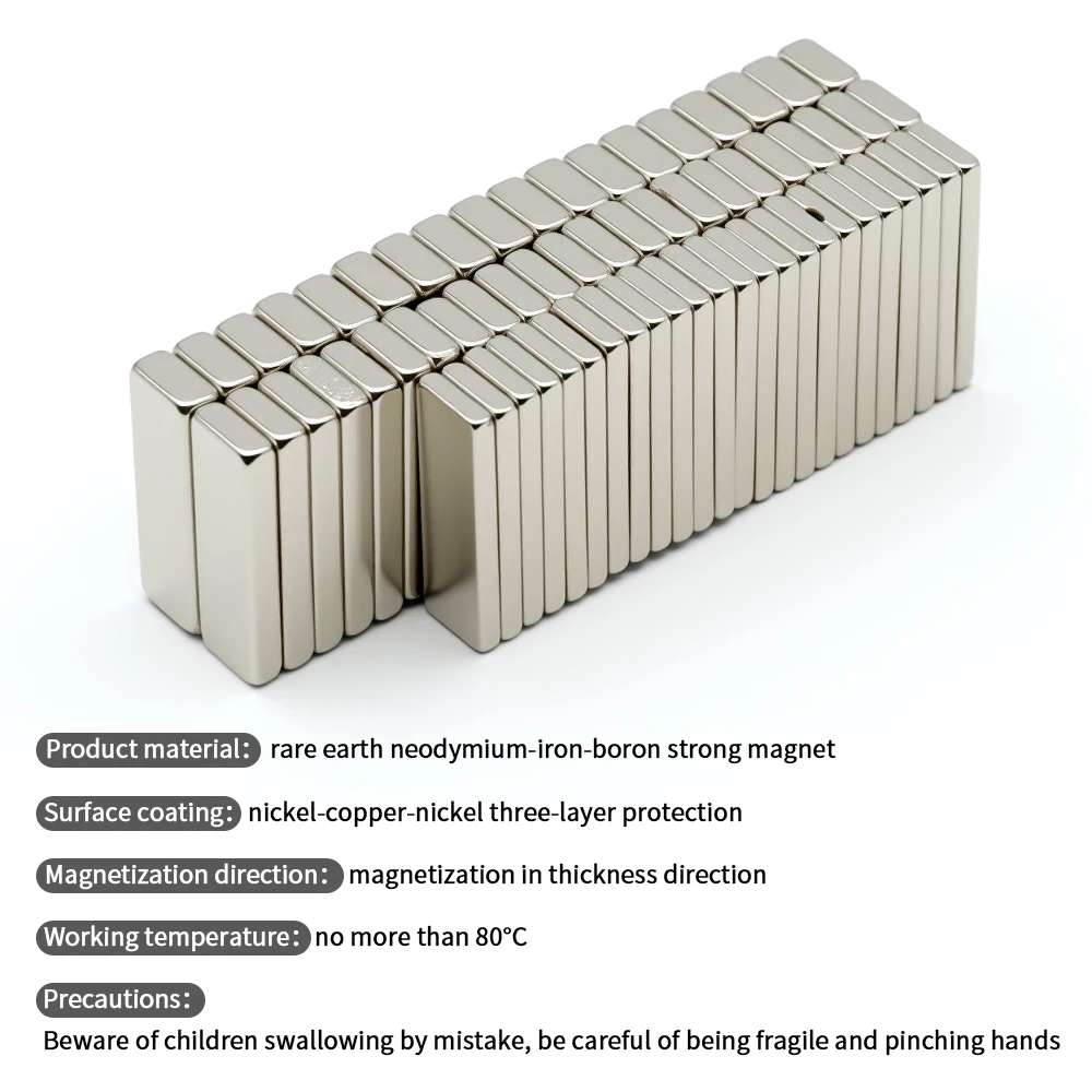 N35 NdFeB Square Neodymium Magnet Super Strong Permanent Block Powerful Magnetic Refrigerator DIY Craft Multi‑Purpose