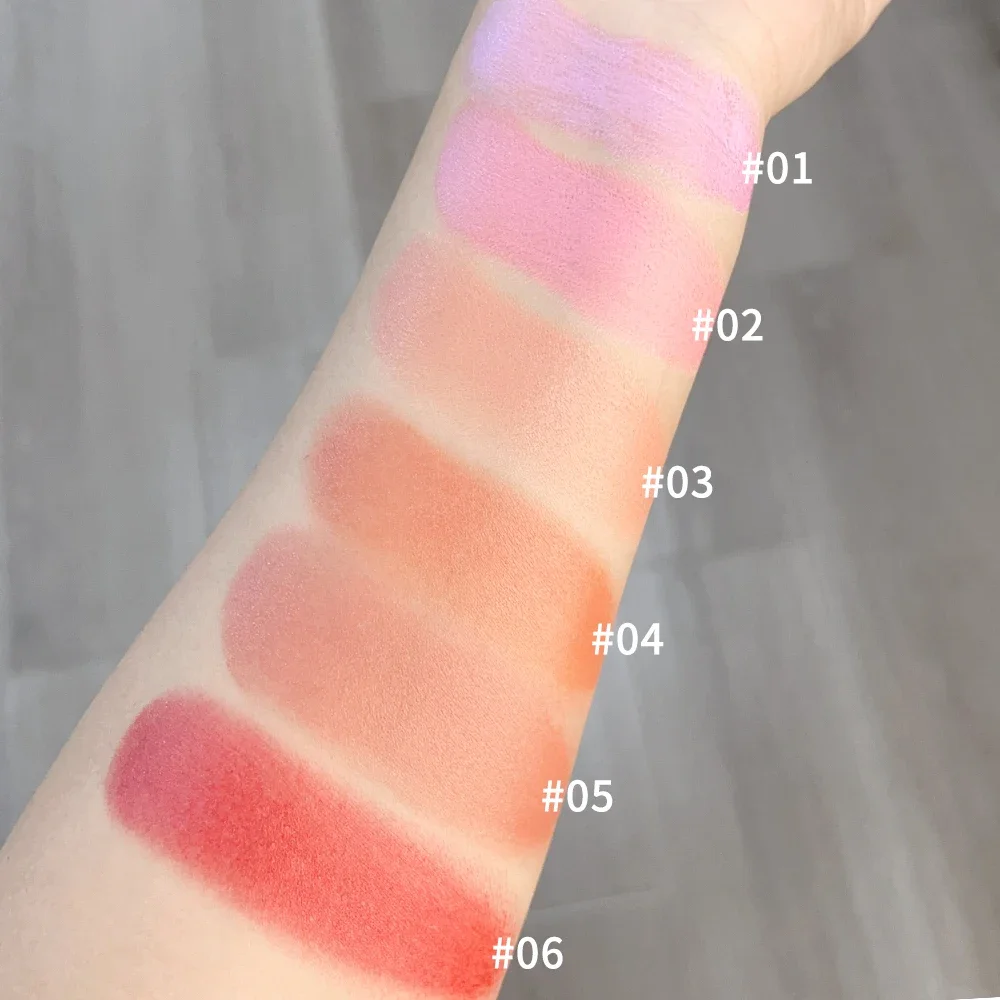 Creme blush fosco de veludo, 6 cores, multiuso, longa duração, brilho, hidratante, bochecha, rosto, maquiagem coreana, cosméticos