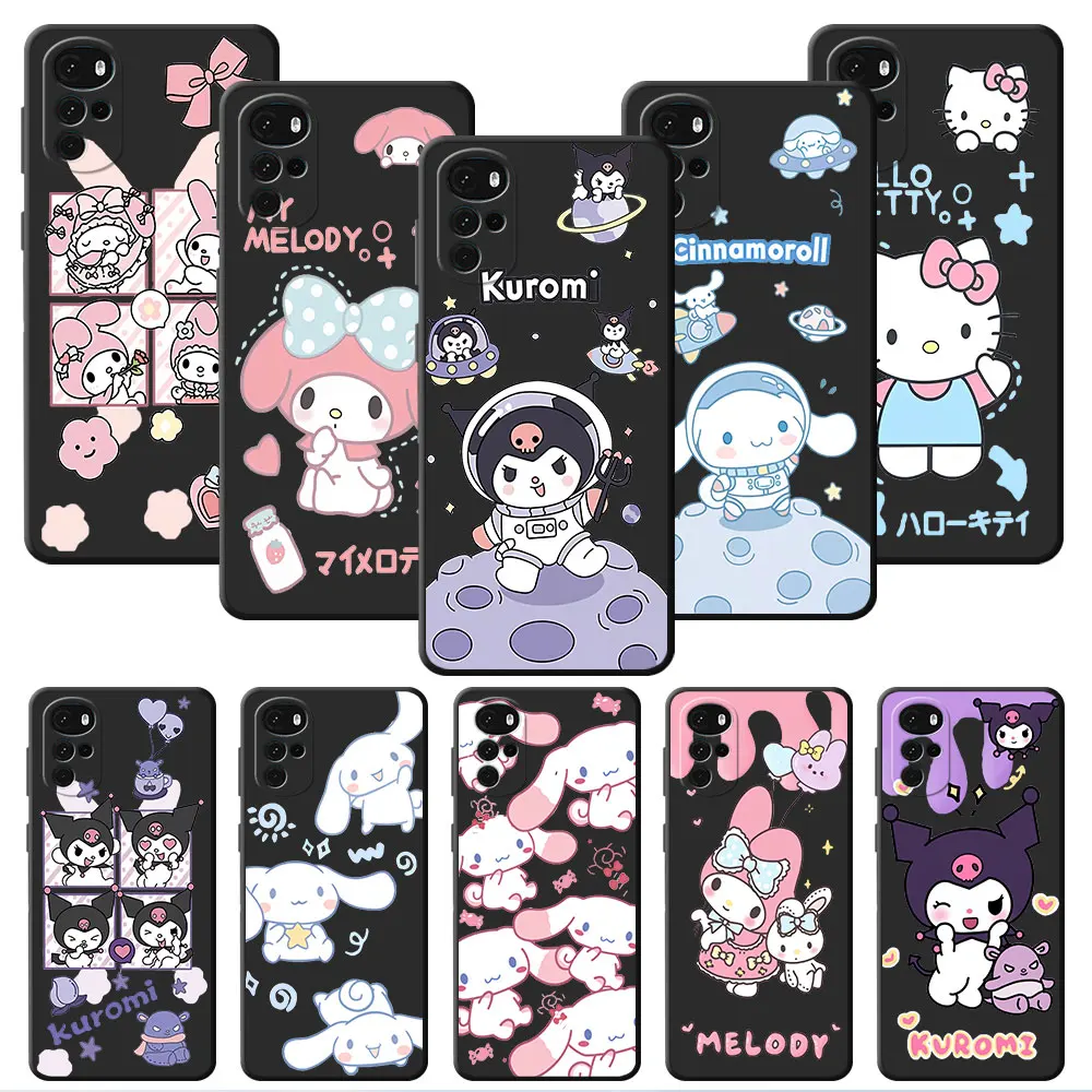 Cartoon Sanrio Kuromi Case for Motorola Moto G50 G51 G52 G72 G22 G71 5G G200 G30 G31 G32 G60 G82 G8 G9 Power Lite Cover