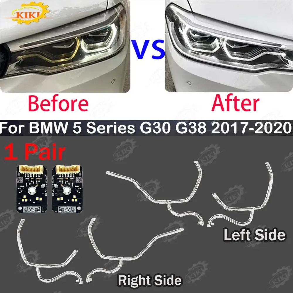 

4Pcs For BMW 5 Series G30 G38 2018-2020 LED DRL Guide Headlight Angel Eyes Car