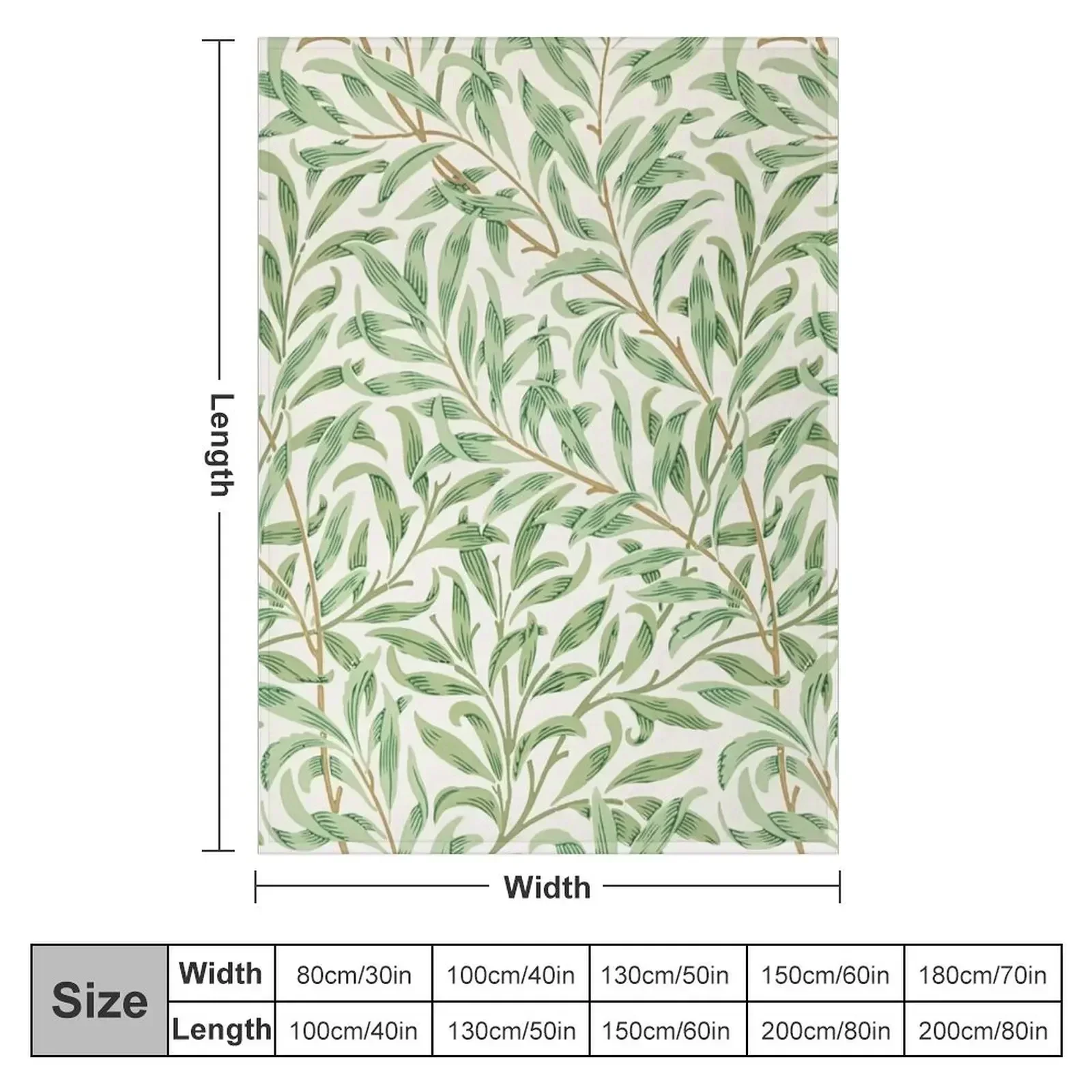 Cute Vintage Willow Bark Tree Leaves Pattern Throw Blanket Plaid on the sofa Hairys blankets ands Thins Blankets