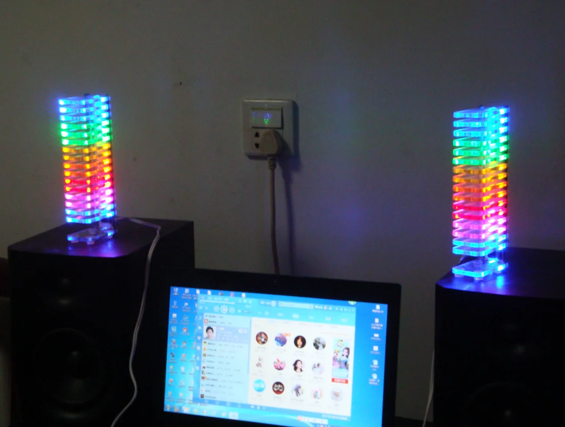 KS16 LED Music Audio Spectrum Indicator Fantasy Crystal Cube LED Home Theater DIY Kit Music Spectrum VU Tower