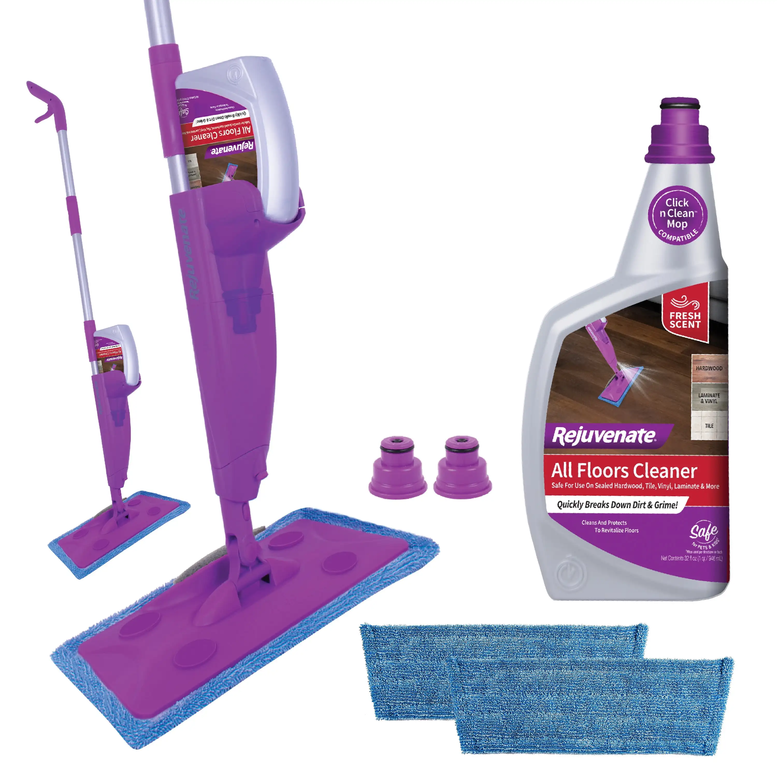 

Rejuvenate Click n Clean Multi-Surface Spray Mop System, Floor Cleaner Mop Kit