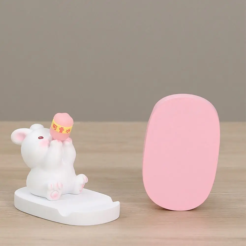 Resin Doll Cute Animal Phone Stand Support Pig Mobile Phone Holder Miniatures Pet Cute Phone Bracket Desktop Ornaments