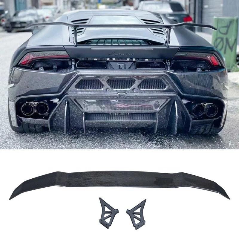 Vors style Carbon Fiber Car Rear Wing Trunk Lip Spoilers Fits For Lamborghini Huracan LP610 LP580 Spoiler