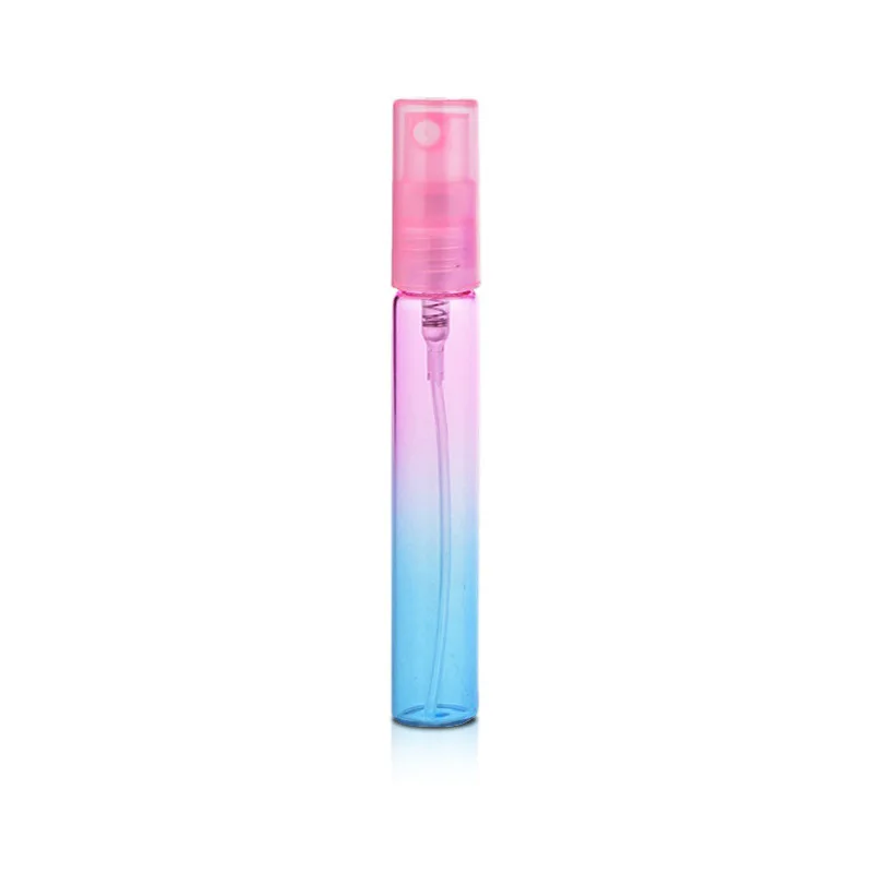 6pcs 8ml Glass Spray Gradual Change Color Perfume Empty Bottles Gradient Refillable Glass Spray Travel Essentials