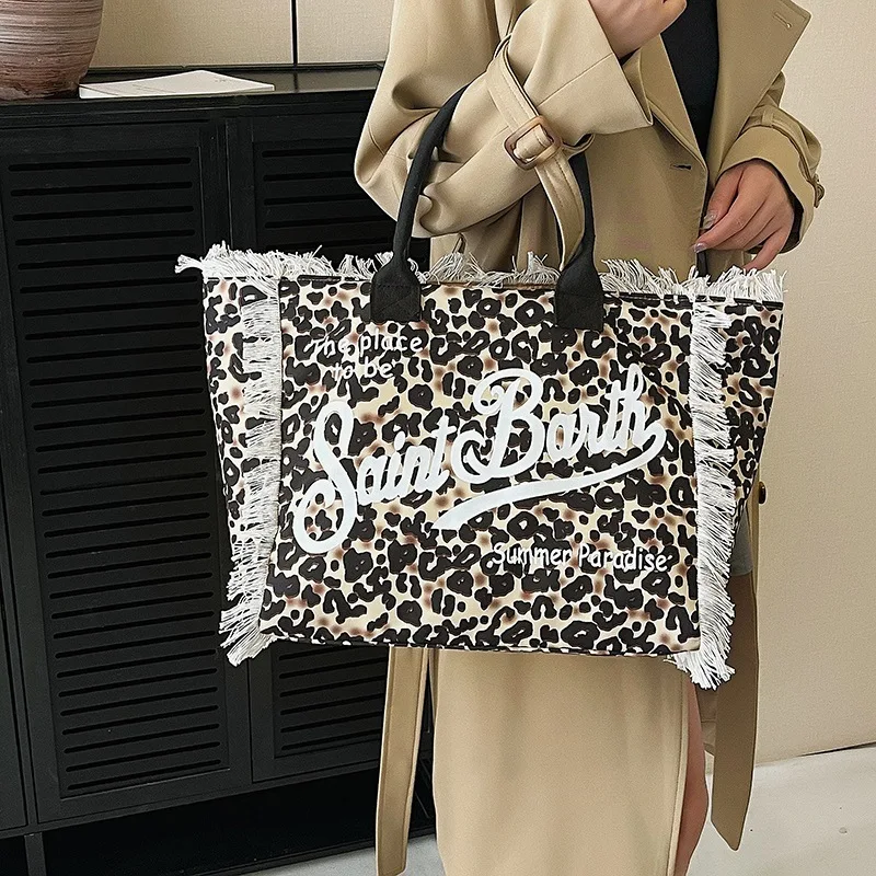

Retro Leopard & Letter Print Canvas Tote-Spacious Edgy Women's Bag,Crossbody/Handheld for Travel, Office Fashion Forward Outfits