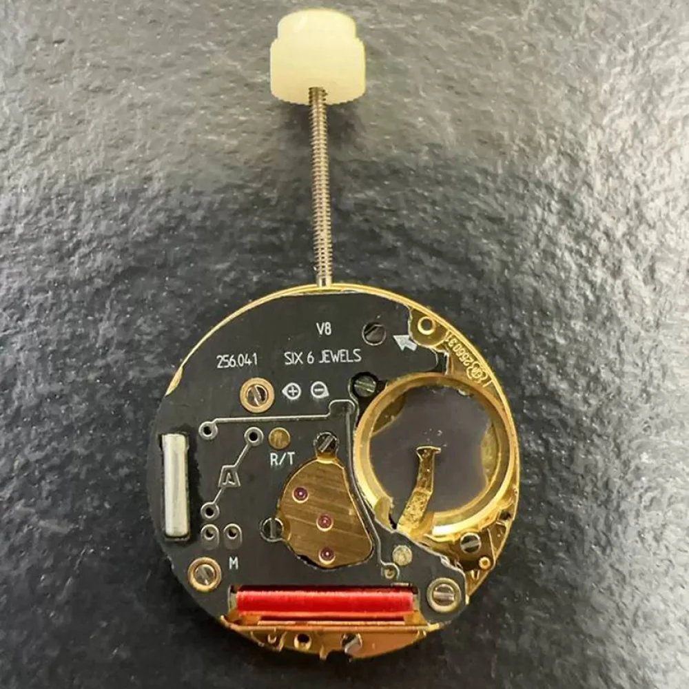 1pc Brand New Replacement ETA256.041 Movement 6-Jewels Black Calendar@6 2-hand V8 Quartz Movement Watch Repair Part