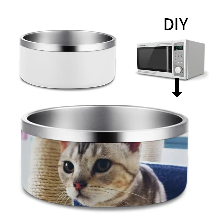 USA warehouse Wholesale Pet Feeder Bowls 32 OZ 64OZ Custom LOGO Blank Sublimation Stainless Steel Dog Bowl