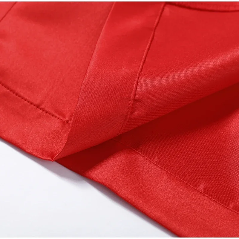 Elegante Damen-Satinbluse mit O-Ausschnitt, Puffärmeln, Schnallenverschluss, einfarbig, locker geschnitten, vielseitig kombinierbar, Party-Mode-Oberteil, Sommer 2026 – Detail 9