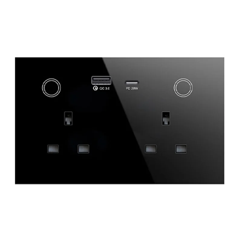 

Classy-Tuya Wi-Fi Настенная умная розетка Голосовое измерение электроэнергии 147Smarts Socket Пульт дистанционного управления Универсальный для США и ЕС