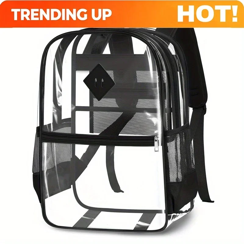 Custom Bag Fashion Backpack High Quality PVC Solid Color Large Capacity Portable Shoulder Bag Simple Square Cross-body Bag